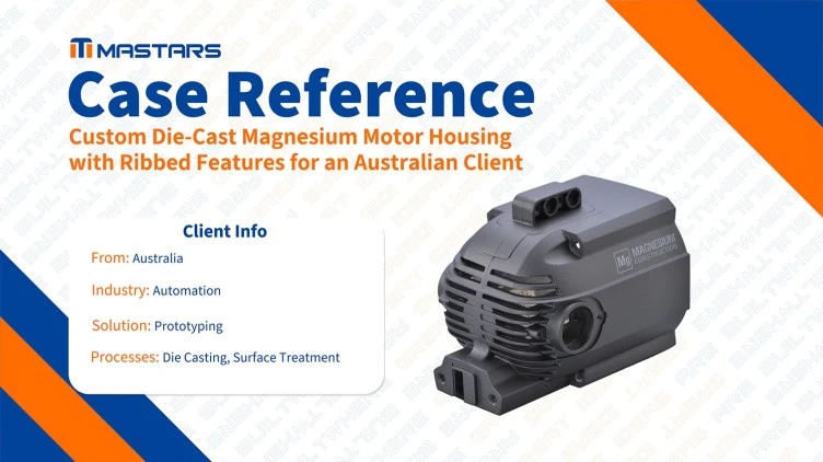 Custom Die-Cast Magnesium Motor Housing with Ribbed Features for an Australian Client