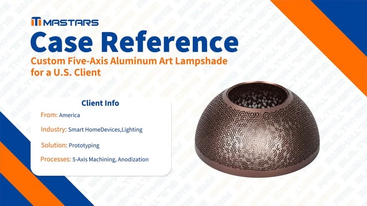 Custom Five-Axis Machined Aluminum Art Lampshade with Fine Apertures for a U.S. Client
