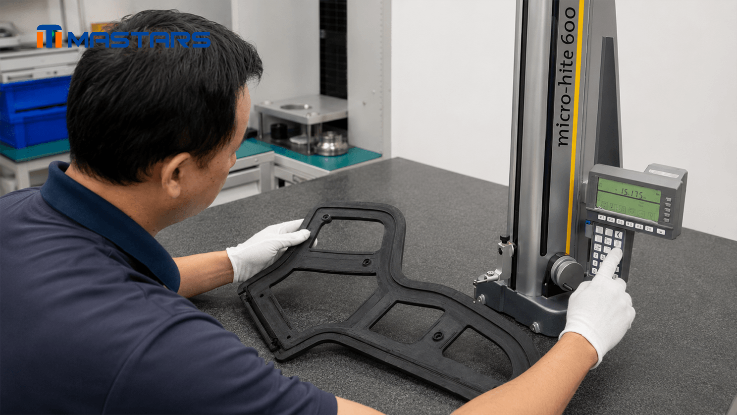 Mastars’ engineer checks keyhole positions and edge features