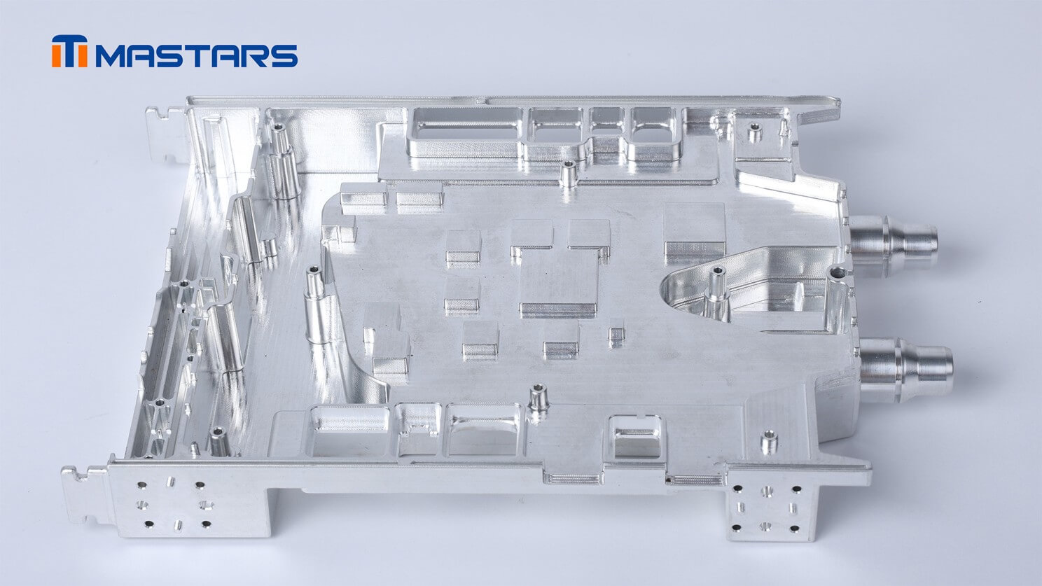 One-piece aluminum housing combines deep cavities, mounting features and complex geometry. One-piece aluminum housing combines deep cavities, mounting features and complex geometry.
