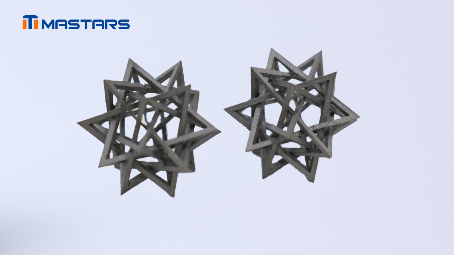 Complex star-shaped titanium printed samples. Complex star-shaped titanium printed samples.