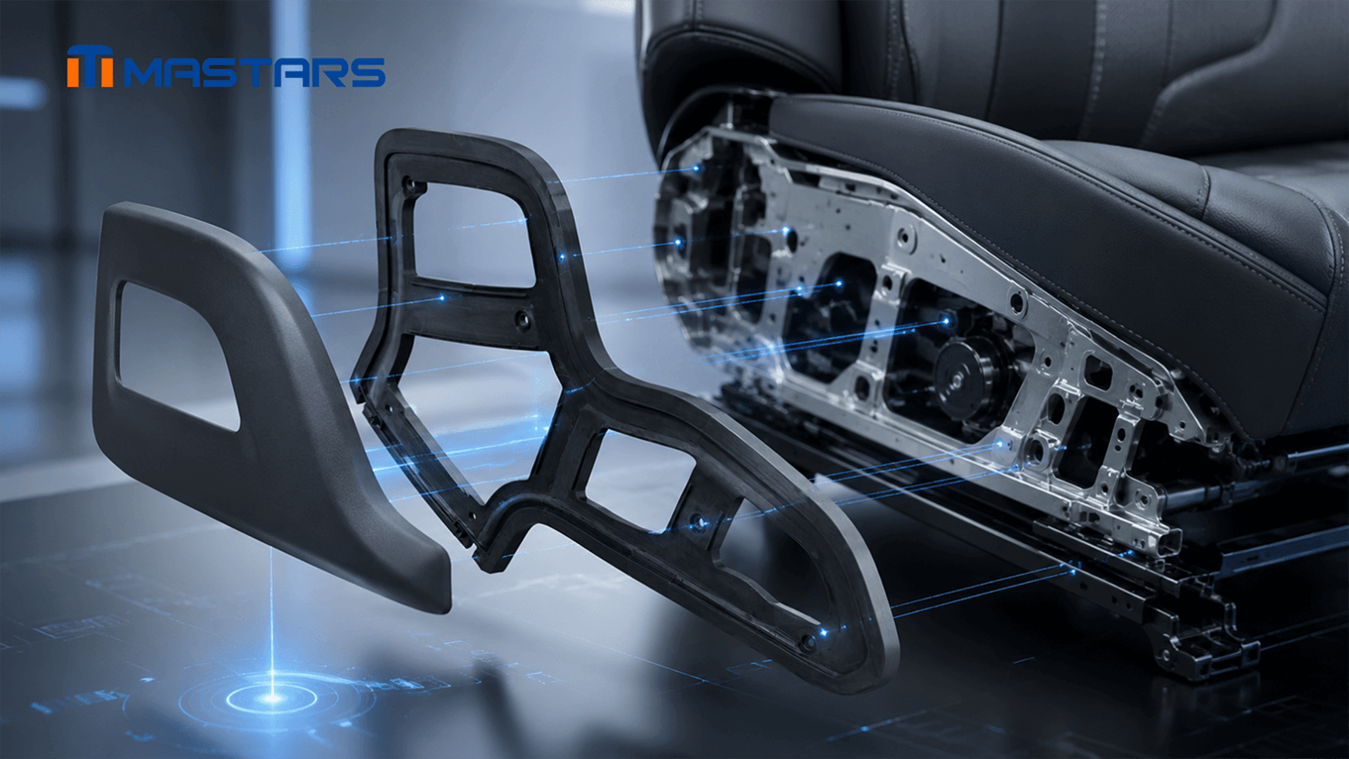 Automotive seat trim substrate concept. Automotive seat trim substrate concept.