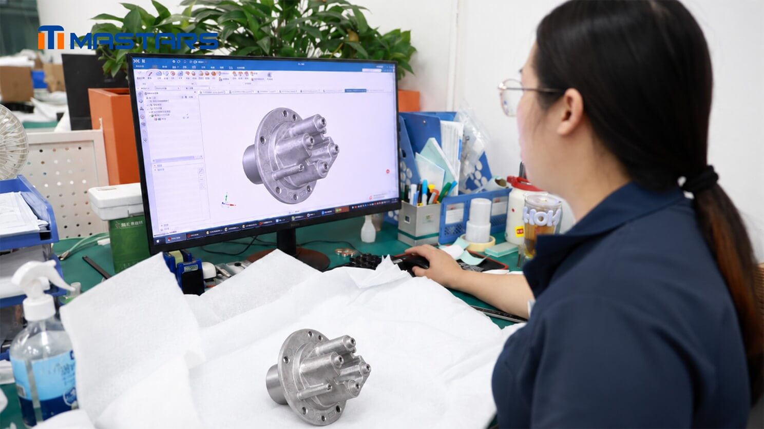 Engineering review compares the physical component with CAD geometry before final verification. Engineering review compares the physical component with CAD geometry before final verification.