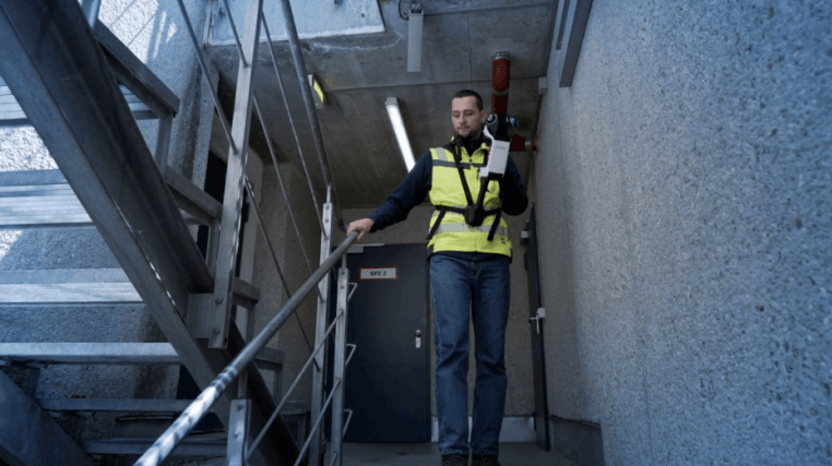 NavVis CLX in real-world use. Photo courtesy of NavVis. NavVis CLX in real-world use. Photo courtesy of NavVis.