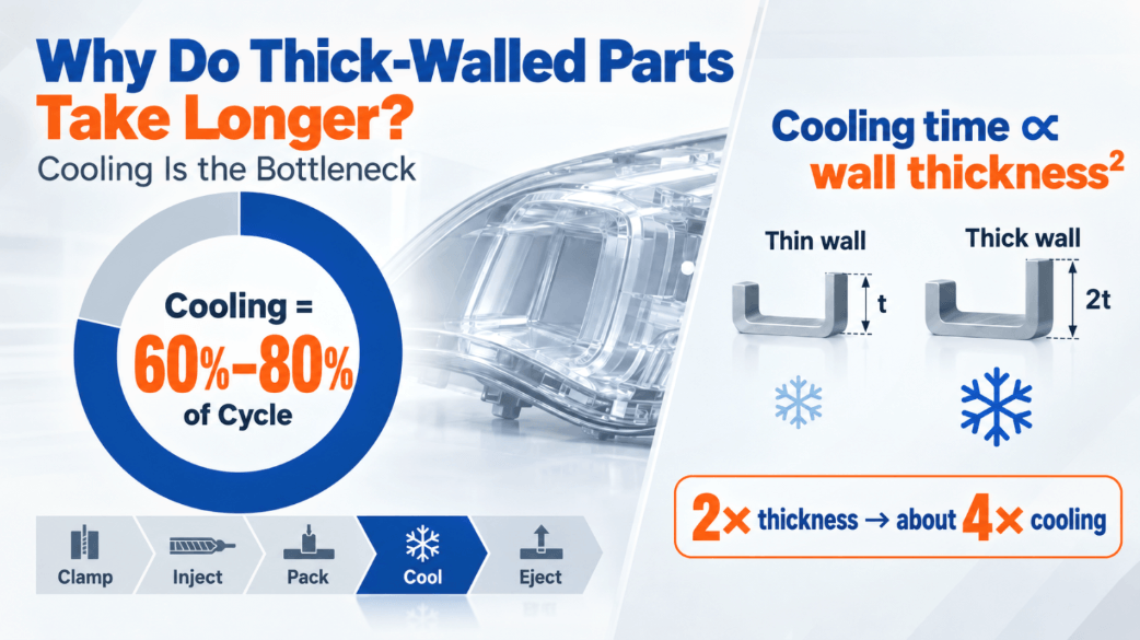 Why Thick-Walled Automotive Lighting Parts Take Longer to Cool