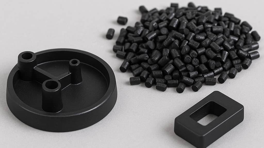Thermosetting plastic pellets and finished parts Thermosetting plastic pellets and finished parts